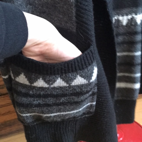 Open Front Abstract Print Sweater Cardigan - Picture 5 of 6